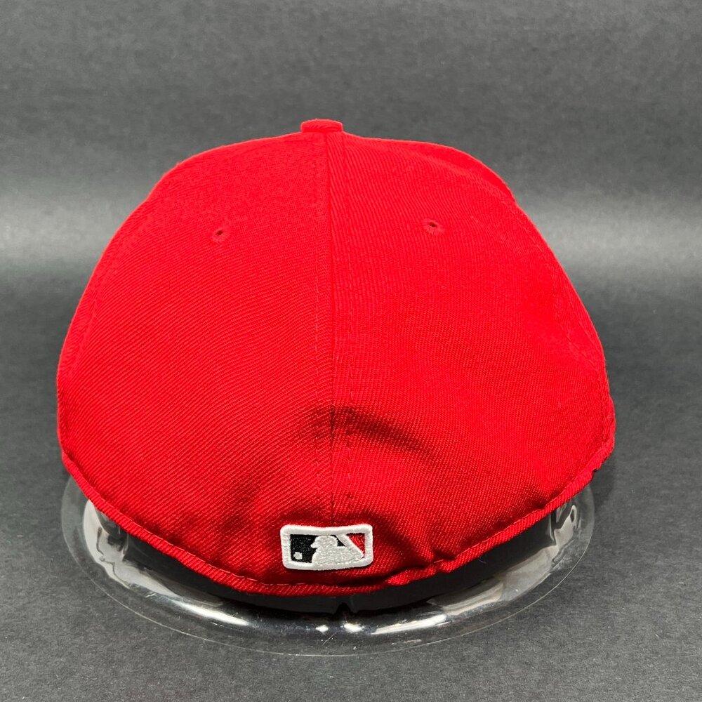 Vtg Detroit Tigers MLB Fitted 7 3/4 Hat New Era 59Fifty Red Baseball Script Mens - Picture 7 of 16